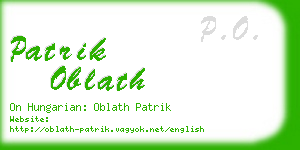 patrik oblath business card